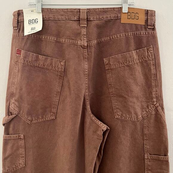 Urban Outfitters BDG Bella Baggy Carpenter Jeans Women's Size 34 Brown Loose NWT - Picture 10 of 12